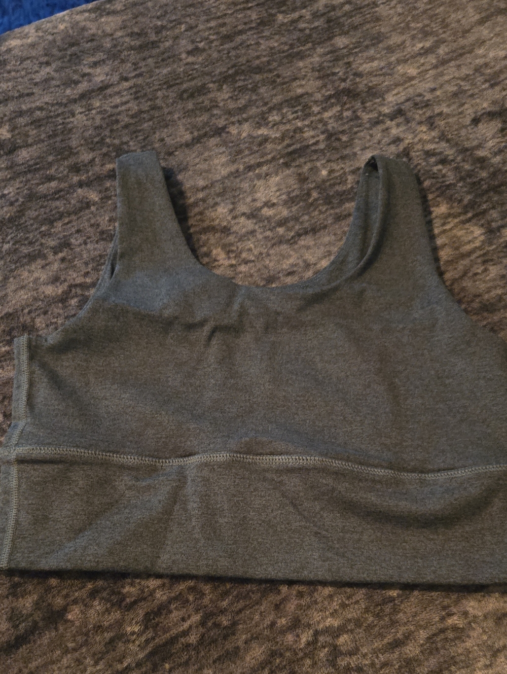 Stretch Comfort Sports Bra in Heather Spruce/Black Moss